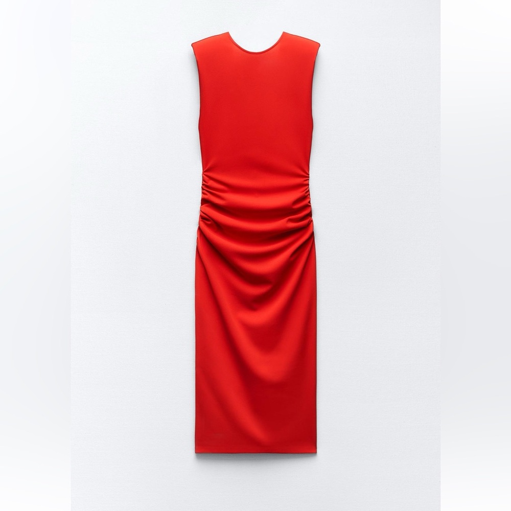 Zara shoulder pad fitted mini dress